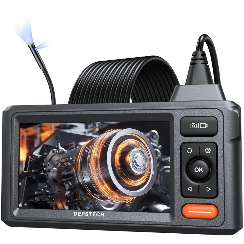 Endoscope inspection camera with a flexible probe and handheld screen